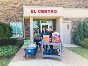 dropping off supplies for refugees at El Centro