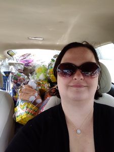 A car full of Easter baskets